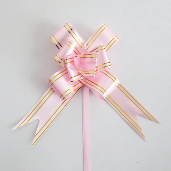 10/50/100Pcs Pull Flower Bow Flower Pull Tie Ribbon For Christmas, Valentines Day, Pull Flower Stickers, Flower, Birthday Gift LightPink1 100Pcs