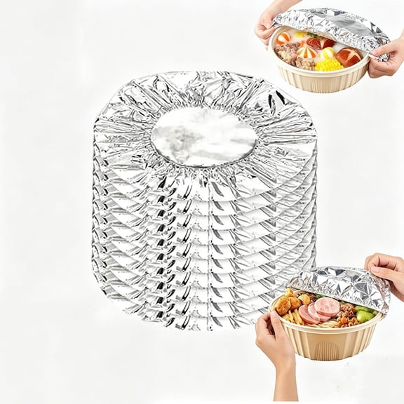 10/50/100pcs Reusable Aluminum Foil Food Cover Set, Heat-Resistant Kitchen Cover, Heat Preservation Suitable for Cooking, Food Storage, Trave
