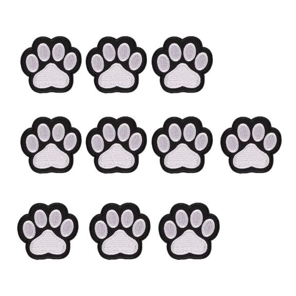10/50 Pcs Animal Paws Embroidered Patches Dog Paws Iron On/Sew on Patches