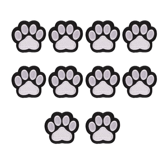 10/50 Pcs Dog Paws Iron On Patches Applique Patches Paws Repair Patches Embroidered Patches for Bag Decoration