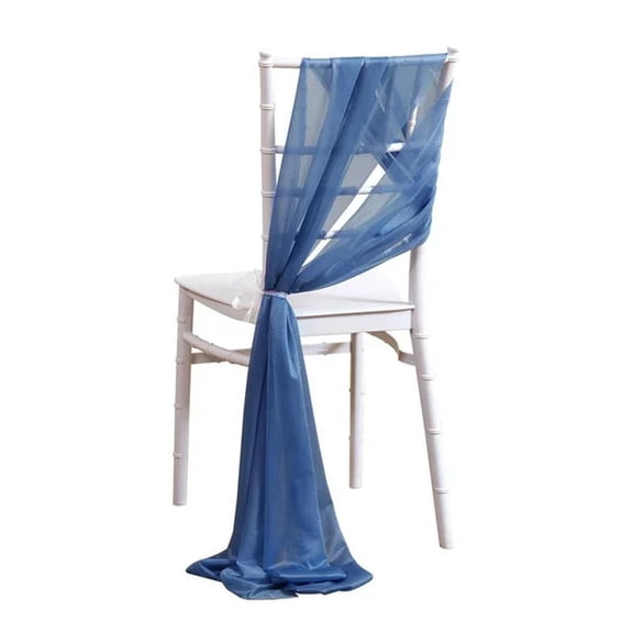 10/50 pcs as Chiffon Chair Sashes Wedding Chair Decoration for Aisle Party Banquet Event,17x275cm long-white