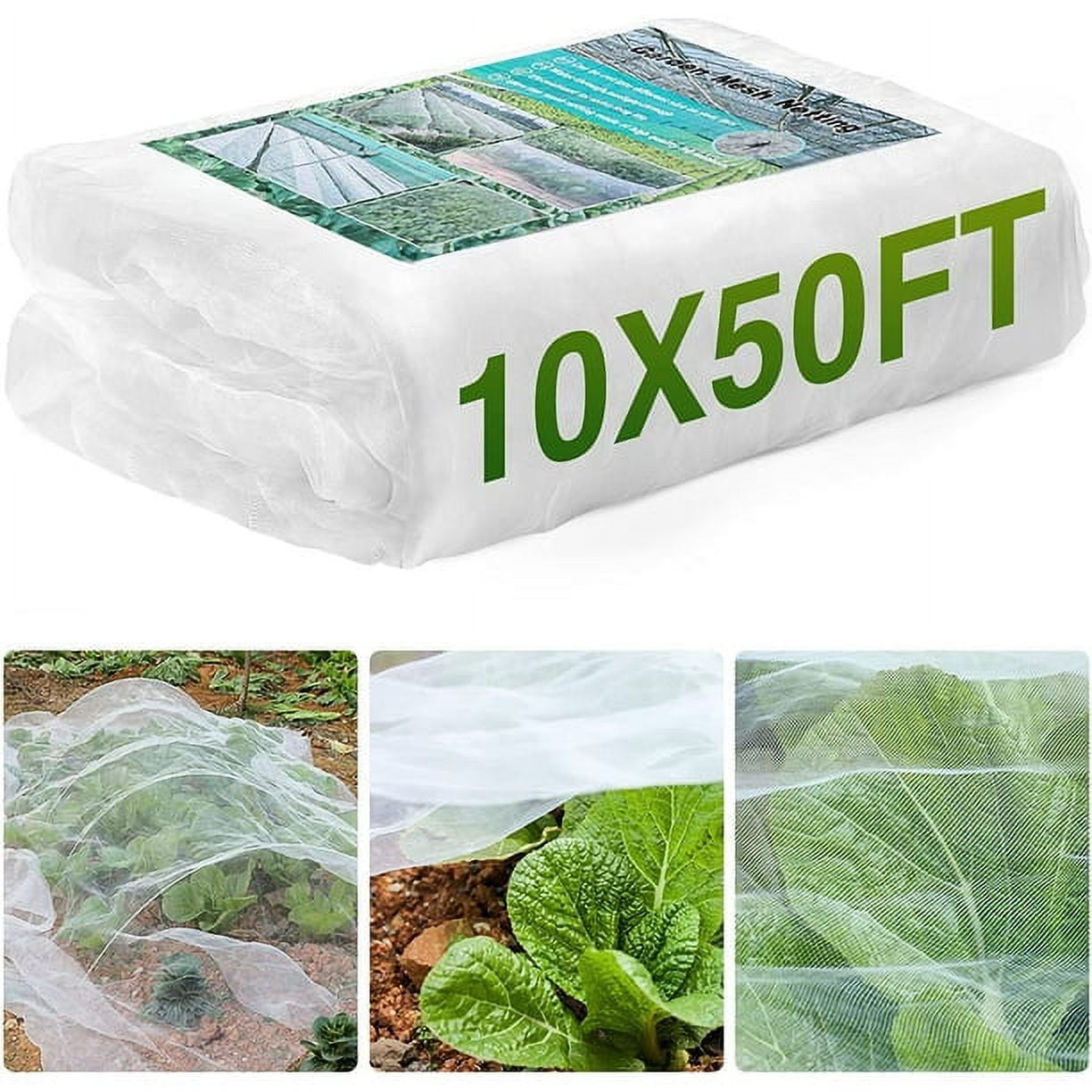 10 * 50FT Garden Mesh Netting Barrier, Ultra Fine Plant Netting for