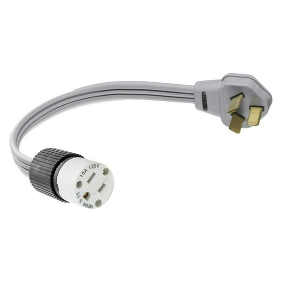 10-50P Male 3-Pin Plug To 3-Pin 5-15R Female Home Wall Outlet, 220/250V Electrical Stove/Range To Gas 110/125V Power Convert/Adapter. FX125V846