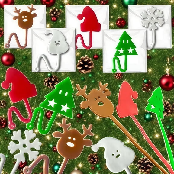 10-50PC Cute Cartoon Christmas Tree Snowflake Elk Sticky Hands for Christmas New Year Carnival Party Gift Pinata Gift Bag Filler