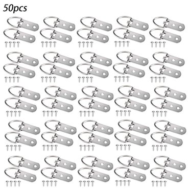 Lot Of 50 Picture Frame 3-Hole D-Ring Hangers With Screws