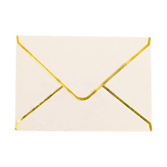 10-50Pcs Envelope 5x7 Inch Invitation Envelopes V-Flap - Mailing Card Envelopes with Gold Border for 5x7 Cards, Birthday, Weddings, Graduations, Greeting Cards