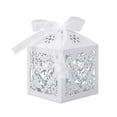 thumbnail image 1 of 10/50pcs Beautiful white Love Heart Laser Cut Wedding Candy Gift Box for Wedding Favor Birthday Party Bridal Shower with Ribbon, 1 of 8