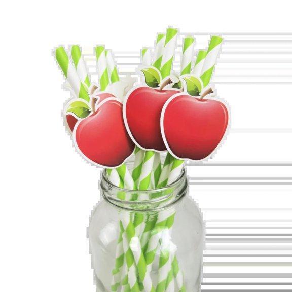 10/50pcs Fruits Paper Straws Juice Smoothies Drinking Straws Summer Pool Party Wedding Baby Shower Birthday Party Decor Supplies