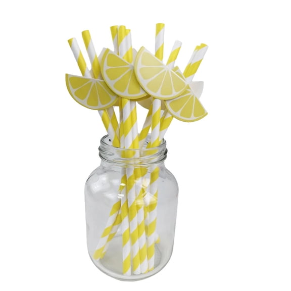 10/50pcs Fruits Paper Straws Juice Smoothies Drinking Straws Summer Pool Party Wedding Baby Shower Birthday Party Decor Supplies