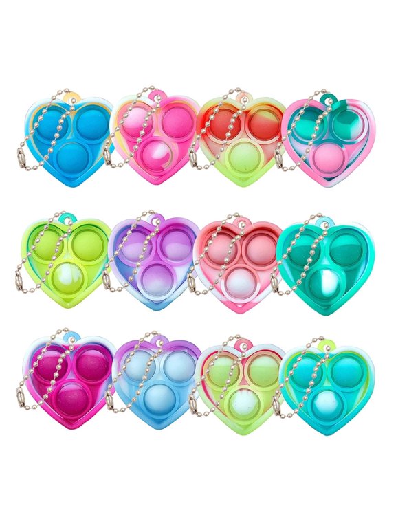 10-50pcs Mini Pop Keychain Toddler Sensory Fidget Toys Bulk Classroom Prizes Kids Birthday Party Favors Wedding Gift for Guests