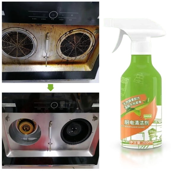 10.56oz Fly Natural Cleanse Formula to Household Appliances, Kitchen Heavy Duty Degreaser Foam & Stubborn Stain Remover, Kitchen Counter Cleaner Spray for Hold,Oven,Stove,Range Hood(1PCS)
