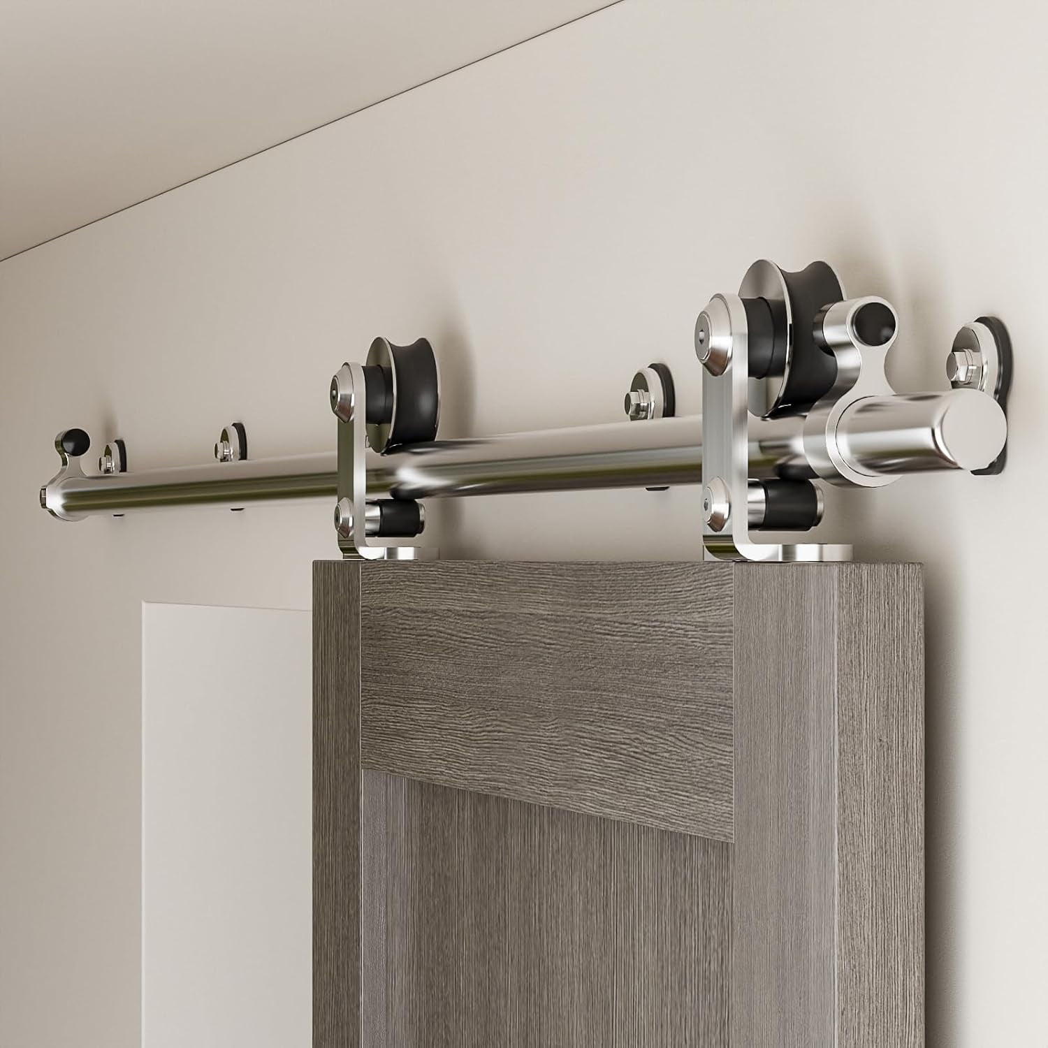 10.5FT/126'' Stainless Steel Sliding Track Barn Door Hardware Kit for ...
