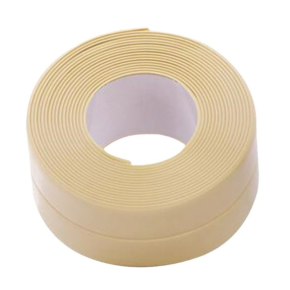 10.5FT Bath & Kitchen Caulk Tape Self Adhesive, Bathtub Caulking Sealant Tape, Caulk Strip Bathtub Sealant Tape Sealing Strip Bathroom Sealant for Floor Wall Edge Protector, 1Roll(Yellow,126x0.86")