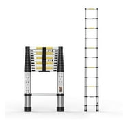BOWEITI 10.5 FT ALUMINUM FOLDABLE TELESCOPIC LADDER WITH 330 LB CAPACITY