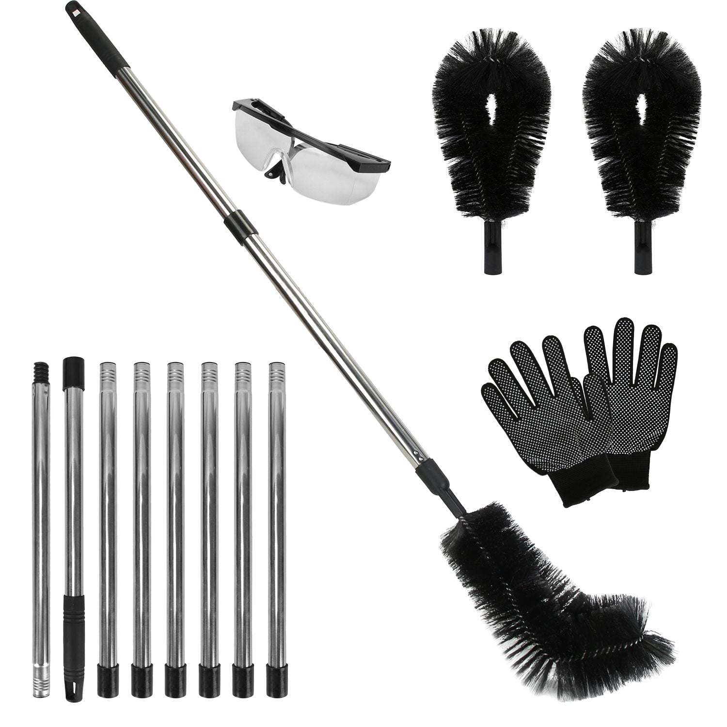 10.5FT Telescoping Gutter Cleaning Brush Extendable Gutter Cleaner with ...