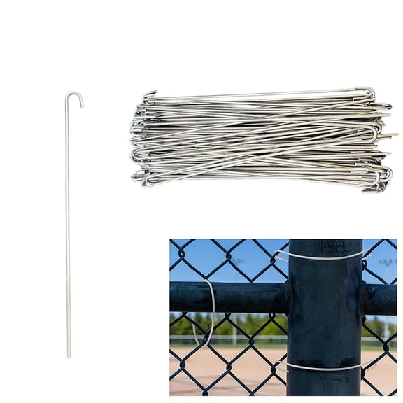 10.5In Stainless Steel Chain Link Fence Tie Wraps - Multi - Purpose Chain Fence Hooks, Fixing Tools For Chain Link Fences - 100Pcs Pack, For Fence Installation, Outdoor Fencing
