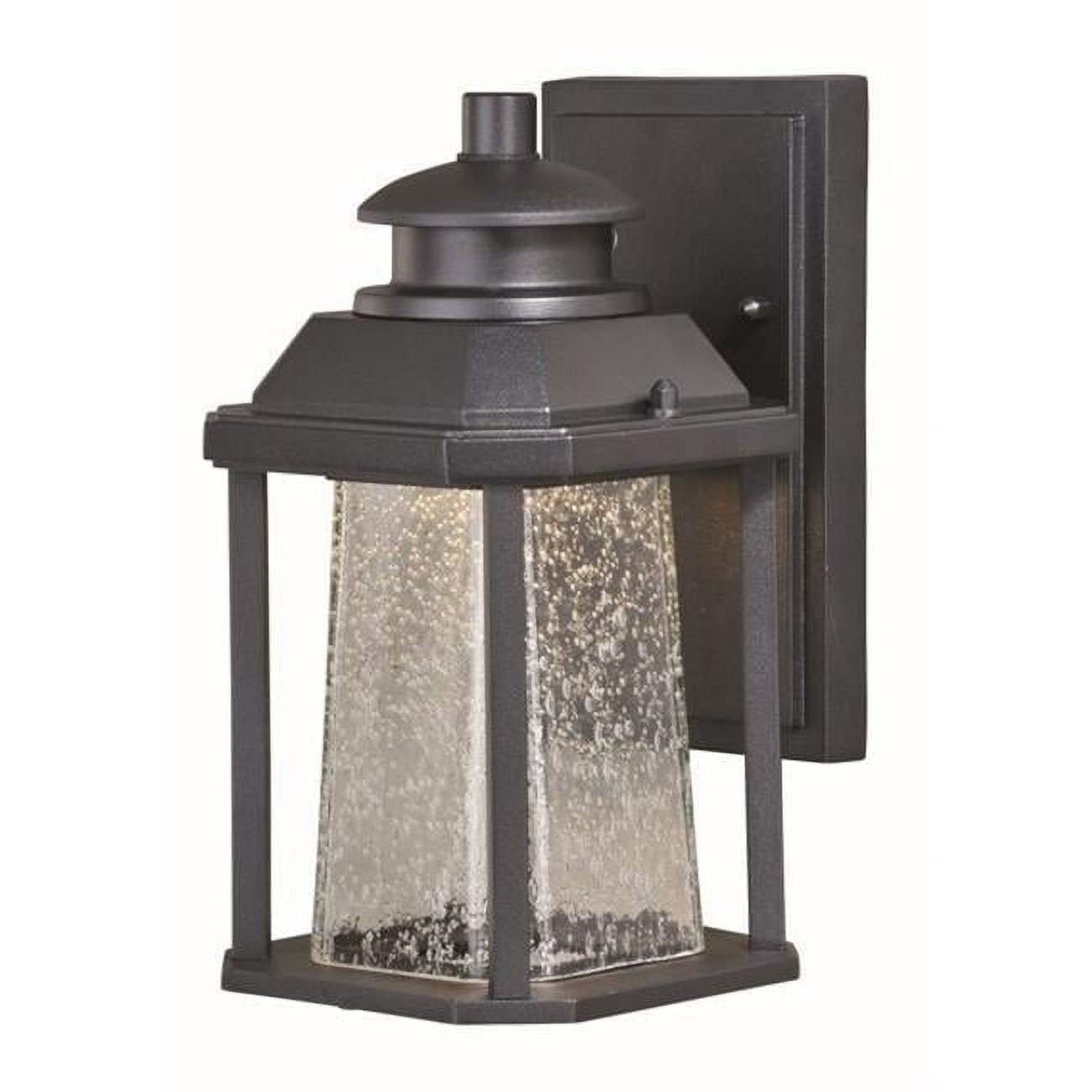 10.5W 5.5 in. Freeport LED Outdoor Wall Light Textured Black - Clear Seeded Glass