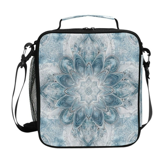 10.5X9.5in Square Insulated Lunch Bag Leak-proof Lunch Box for Outdoor Work Picnic High Brightness Light Green Design