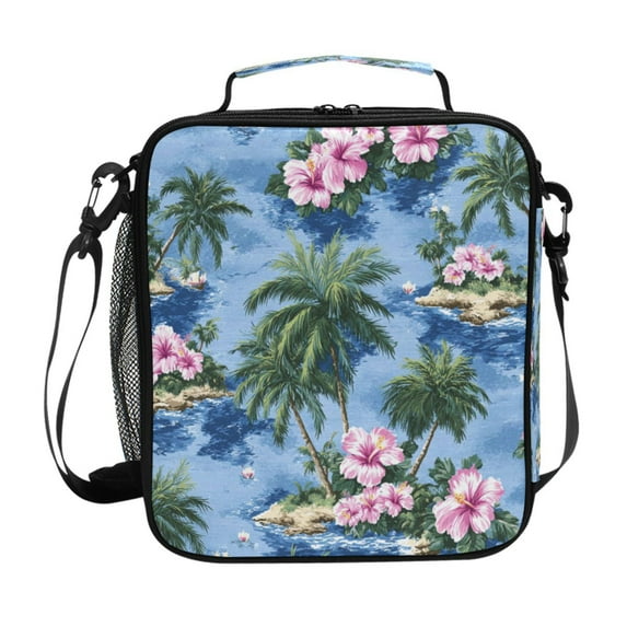 10.5X9.5in Square Insulated Lunch Bag Leak-proof Lunch Box for Outdoor Work Picnic Small Islands and Beautiful View