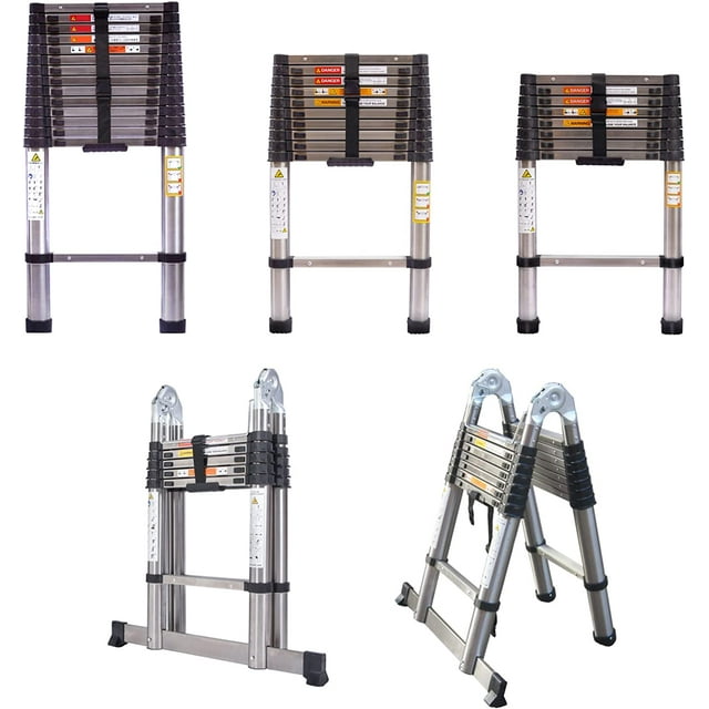 10.5ft Extension Telescoping Ladder Stainless Steel Folding Ladder