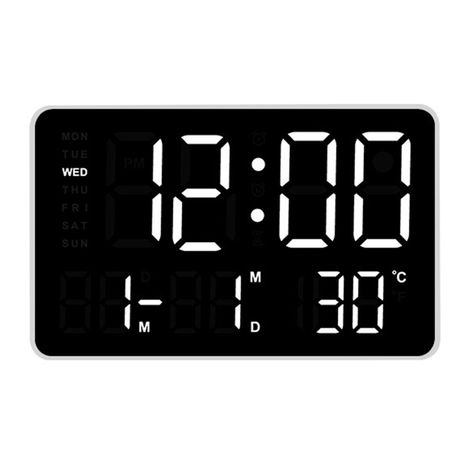 10.5in LED Clock Large Display Multiple Color Option Date, Temperature ...