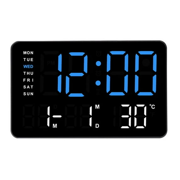10.5in LED Clock Large Display Multiple Color Option Date, Temperature, and Alarm Function for Students and Professional