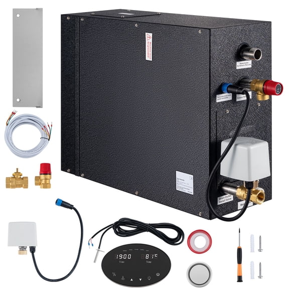 Steam Shower Generator, 10.5 kW, Segmented Heating & Temperature Customization & 24h Timer Steam Bath Kit, Automatic Drainage Luxury Home Steam Shower System, Acrylic Tested to UL Standards
