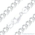 thumbnail image 1 of 10.5mm Cuban / Curb Link D-Cut Pave Italian Chain Bracelet in .925 Sterling Silver, 1 of 2