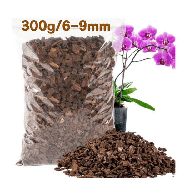 10.5oz/300g Orchid Bark Planting Soil, 6-9mm Orchid Potting Mix Horticultural Cypress Mulch Horticulture Dryad Pine Bark for Orchid Potting,Enhanced Drainage,Air Flow and Root Ventilation