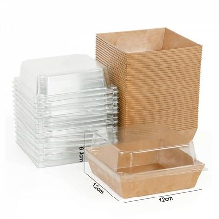 10/5pcs Cake Dessert Donut Box Kraft Paper Cookie Bakery Food Sandwich Packing Box Wedding Birthday Party Christmas Home Supply