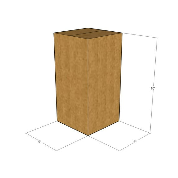 5x5x10 Kraft Brown Corrugated Shipping Boxes, 32 ECT Single-Wall, Qty 10