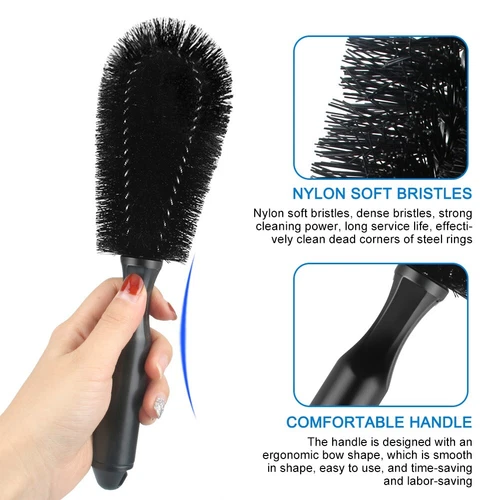 10.6" Car Wheel Cleaning Brush Tool Tire Washing Clean Soft Bristle Cleaner Usa