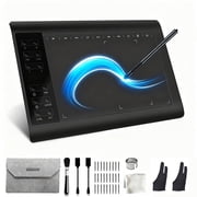 10.6" Digital Drawing Tablet with 8192 Pressure Battery-Free Stylus, Protective Sleeve, Compatible PC Mac Android for Digital Art, Online Teaching & Note