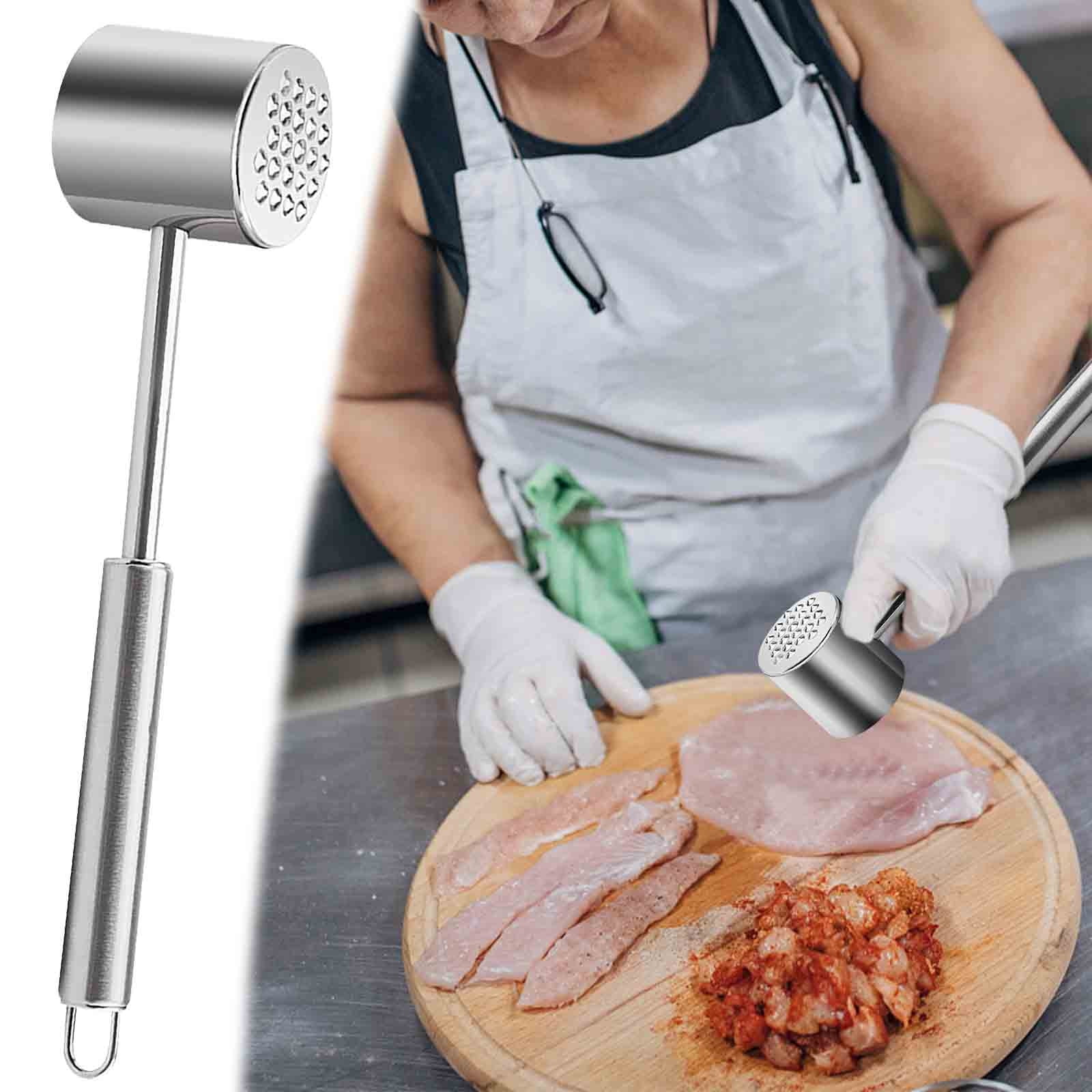 10.6 Inch Sided Meat Tenderizer 304 Stainless Steel Cooking Meat Hammer