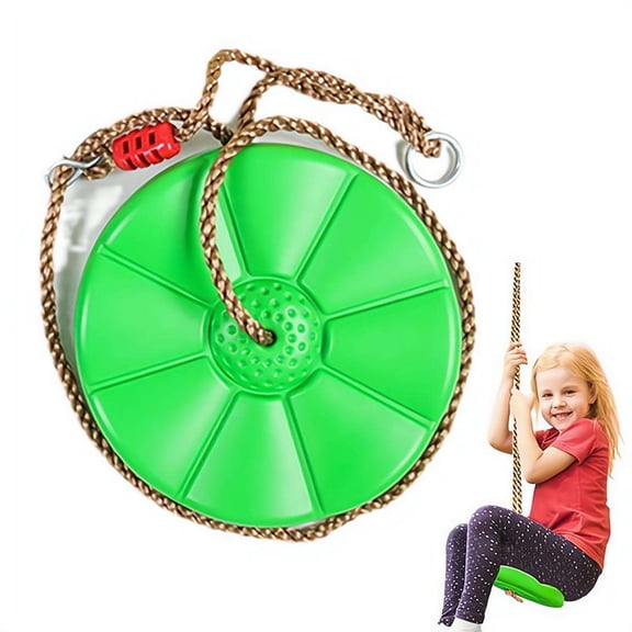 10.6 Inch Tree Swing,Single Disc Seat and Adjustable Climbing Rope Set for Backyard,Easy Installation Outdoor Swing,Up to 220lbs,Heavy Duty Treehouse and Outdoor Playground Accessories