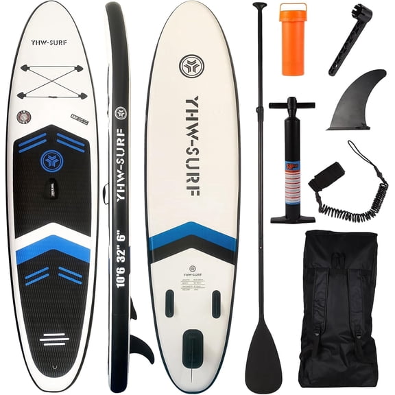 10'6" Inflatable Stand Up Paddle Board with Free Premium SUP Accessories & Backpack