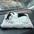 thumbnail image 1 of 10.6'' Simulation Pet Cat, Breathing Sleeping Cat with Mat, Plush Lifelike Pet Toy, Birthday Christmas Gift for Kids, Stuffed Kitty Animals Decoration for Home Office Car, 1 of 4