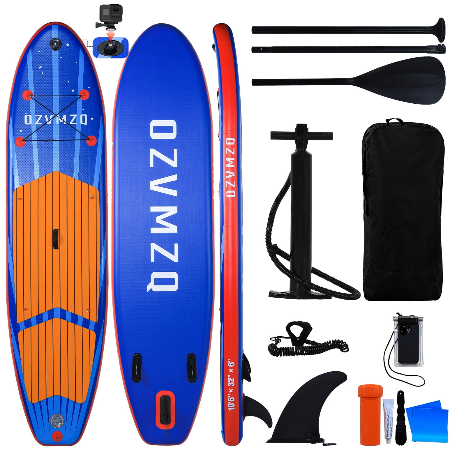 10’6’’ Wide Inflatable Paddle Board for All Skill  Stand-Up Paddle Board for Yoga/Family  EVA Deck with Full  Accessories