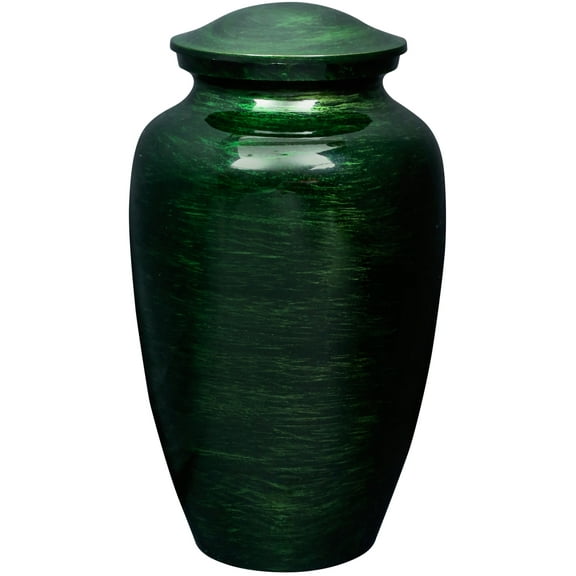 Aluminum Handcrafted Urn - Elegant Keepsake Holder for Adult Human Ashes (Forest Green)
