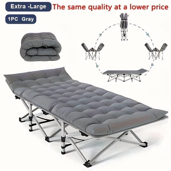 10-Leg Deck Chair, Heavy Duty Up to 600 lbs, Compact Design for Home, Patio, Garden Lounge - Space Saving, Metal, Gray