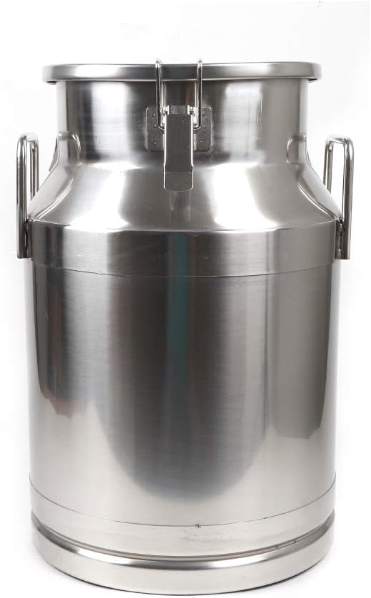 20L Stainless Steel Milk Can With Sealed Lid - Heavy Duty Brewing & Storage