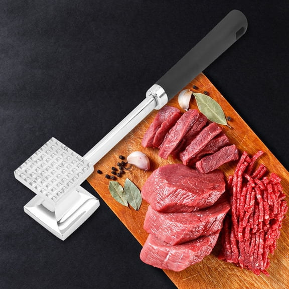 10.62" Double-Sided Meat Tenderizer, Heavy Duty Kitchen Mallet with Soft Handle, Sharp Side Tenderizes Flattens, Portable Meat Beat Kitchen Gadgets for Cooking