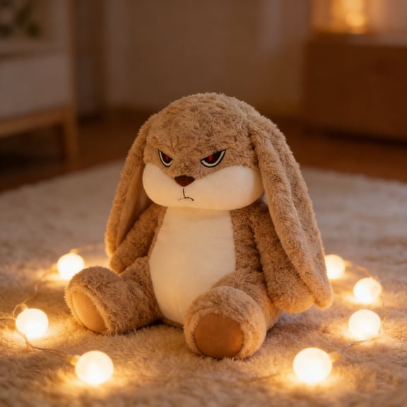 10.62 Inch Cute Rabbit Stuffed Animal - Grumpy Bunny Plush, Unique Easter Gift for Boys & Girls, Perfect for Easter Decor & Playtime Companions