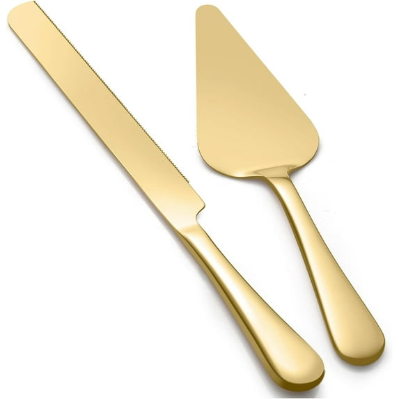 10.62-Inch Premium Cake Cutting Set for Wedding, Cake Knife and Server Set with Serrated Blade, Ergonomic Handle & Mirror Finish, Ideal for Cake, Pastry, Pizza and Desserts