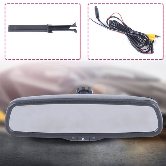 10.63*2.99*1.57 Modern Black Car Rear View Mirror Backup Camera Parking System Night Vision + 4.3" Monitor