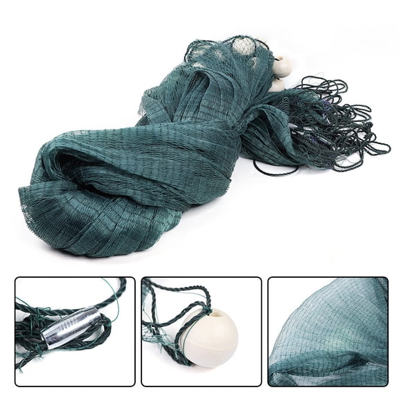 10*65ft Green Large Size Fishing Drag Net Polyester Seines Fishing Net with Large Floats