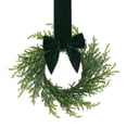 thumbnail image 1 of 10.6Inch Small Christmas Wreaths for Kitchen Cabinet,Artificial Christmas French Pine Wreath with Black Bow for Home Decor, 1 of 4