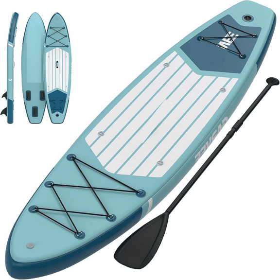 10.6ft/11ft Inflatable Stand Up Paddle Board  with Premium Accessories & Nylon Backpack Adjustable Paddle Hand Pump 3xFin Leash