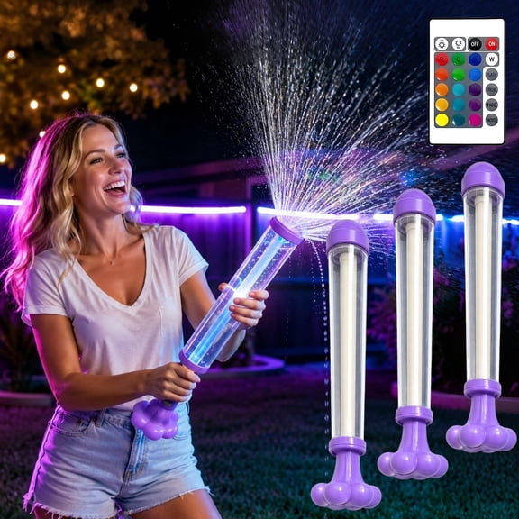 10.7" Glowing Rainbow LED Water Blaster | Summer Fun that Pops Like Magic, Glow in The Dark Water Gun with LED Rainbow Spray - Pool Parties & Outdoor Backyard Water Blaster for Adults