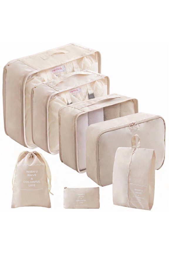 10/7 Pcs Set Travel Organizer Storage Bags Suitcase Packing Cubes Cases Portable Wardrobe Luggage Clothes Shoe Pouch Fold